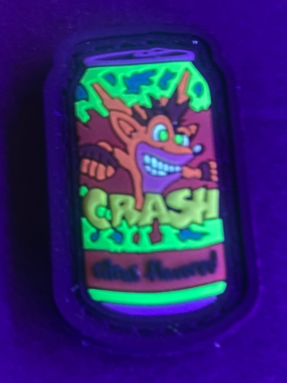 Glow-in-the-dark Patch Velcro pvc featuring Crash Bandit.